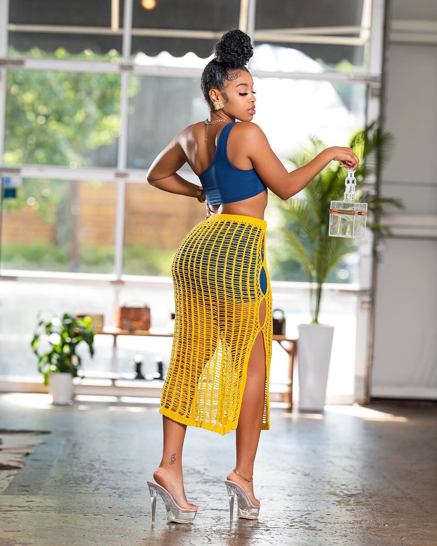 Draya Skirt (mustard) - Efféminé Face Fear