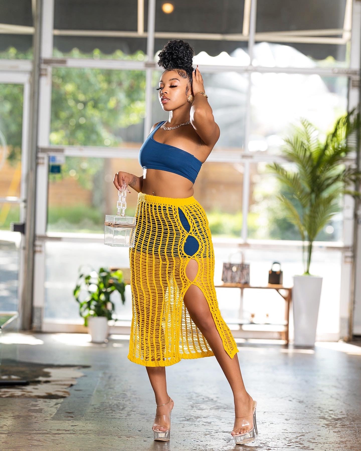 Draya Skirt (mustard) - Efféminé Face Fear