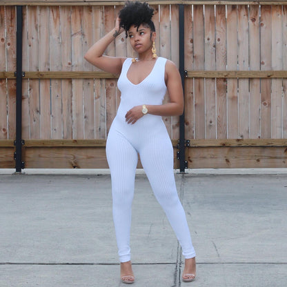 Nia Jumpsuit (white) - Efféminé Face Fear