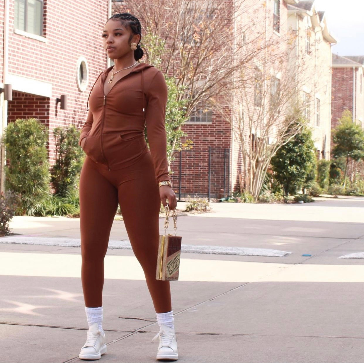 Cutie Tracksuit (brown) - Efféminé Face Fear